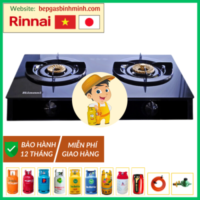 Bếp Gas Đôi Rinnai RV-6 Double Glass (B) Việt - Nhật Chính Hãng