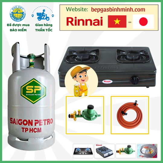 Combo Bộ Bình Bếp Gas Đôi RINNAI RV-360(GM)N