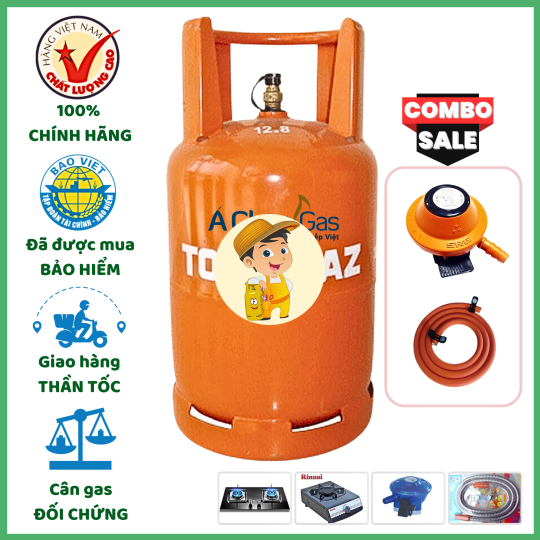 Combo Bộ Bình Gas ToTal Gaz Cam 12Kg Khuyến Mãi