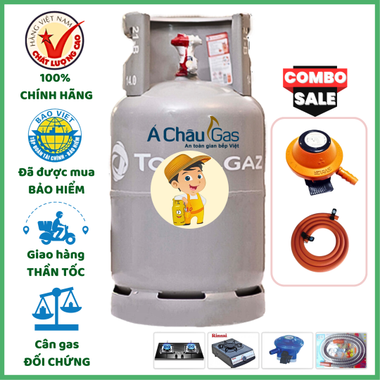 Combo Bộ Bình Gas ToTal Gaz Xám 12Kg Khuyến Mãi