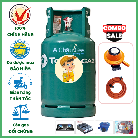 Combo Bộ Bình Gas ToTal Gaz Xanh 12Kg Khuyến Mãi