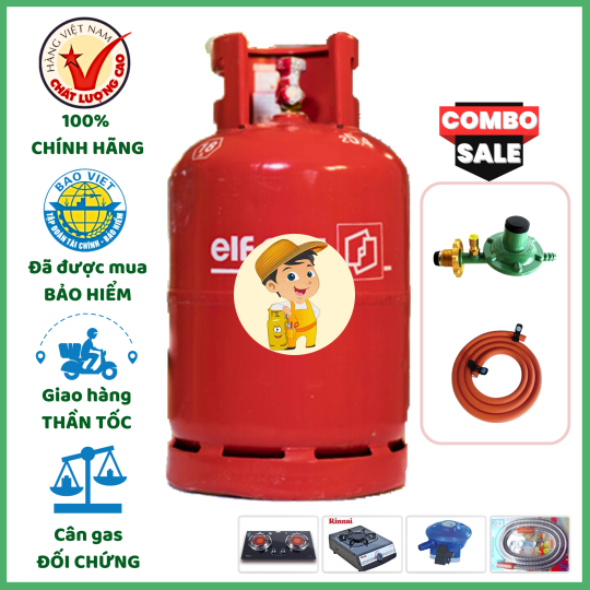 Combo Bộ Bình Gas ELF Đỏ 12Kg Khuyến Mãi