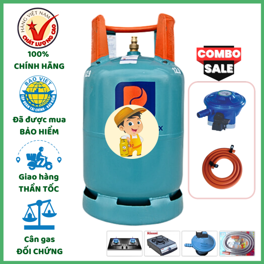 Combo Bộ Bình Gas Petrolimex Van Shell 12Kg Khuyến Mãi