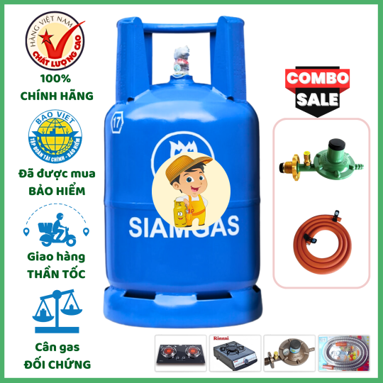 Combo Bộ Bình Gas SIAM Van Ngang 12Kg Khuyến Mãi