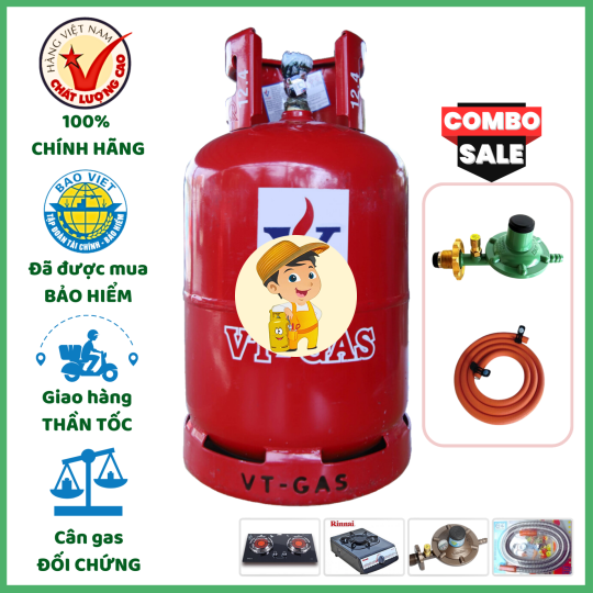 Combo Bộ Bình Gas VT Đỏ 12kg Khuyến Mãi