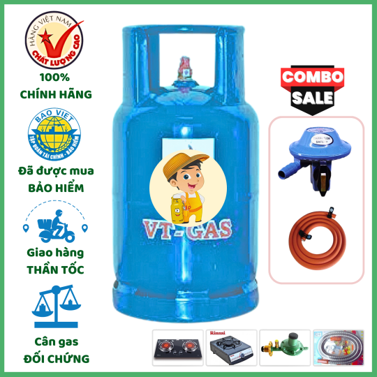 Combo Bộ Bình Gas VT Xanh PE 12kg Khuyến Mãi