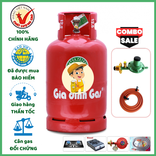 Combo Bộ Bình Gas Gia Đình Đỏ 12Kg Khuyến Mãi