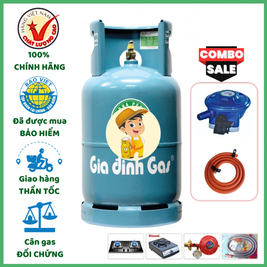Combo Bộ Bình Gas Gia Đình Xanh Ngọc 12Kg Khuyến Mãi