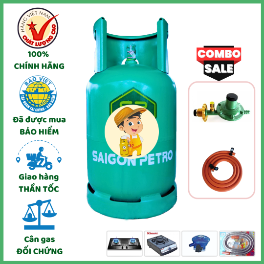 Combo Bộ Bình Gas Saigon Petro Xanh Ngọc 12Kg