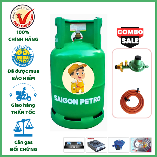 Combo Bộ Bình Gas Saigon Petro Xanh Lá 12Kg