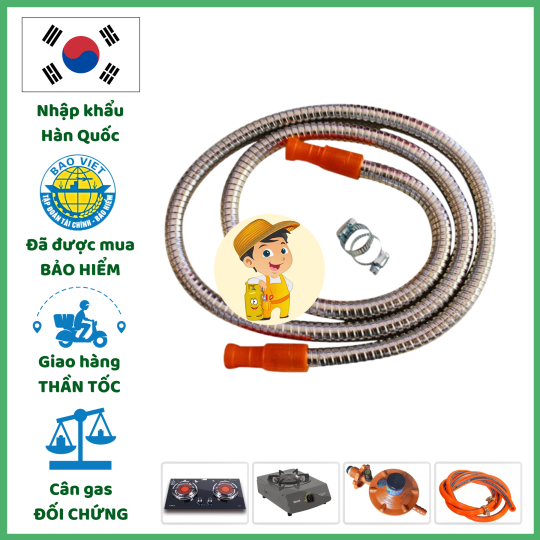 Dây Gas Vỏ Bọc Inox Nhập Khẩu Hàn Quốc