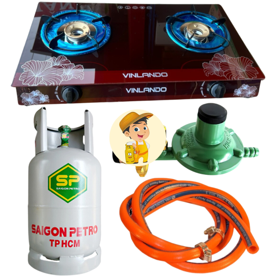 Bếp Gas Đôi VINLADO AM Tặng Bộ Bình Van Dây