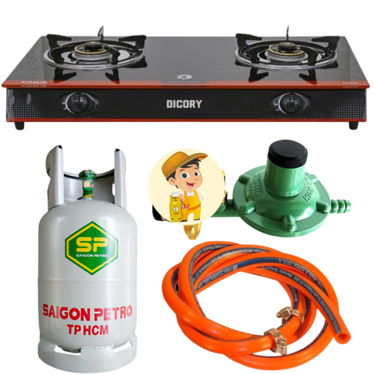 Bếp Gas Đôi DICORY CM Tặng Bộ Bình Van Dây
