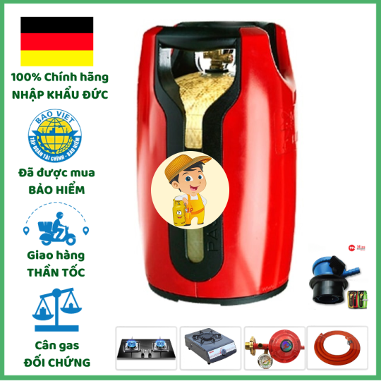 Bình Gas Miss Composite Đỏ 12kg Chống Cháy Nổ