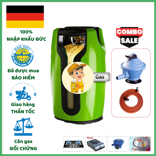 Combo Bộ Bình Gas Miss Xanh Lá Chống Cháy Nổ 12Kg