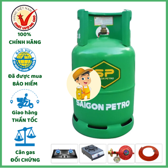 Bình Gas Saigon Petro Màu Xanh Lá 12kg Giao Tận Nơi Nhanh
