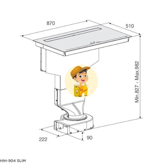 Bếp Từ Kết Hợp Hút Mùi MALLOCA HIH - 904 SLIM