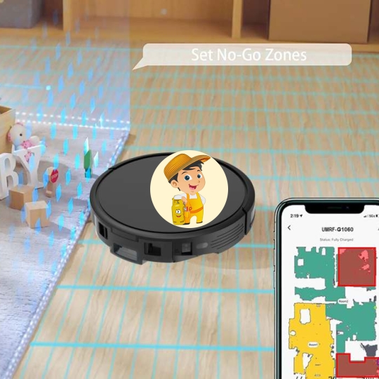 Robot hút bụi lau nhà Hubert HB-C68-B - App wifi nhập khẩu