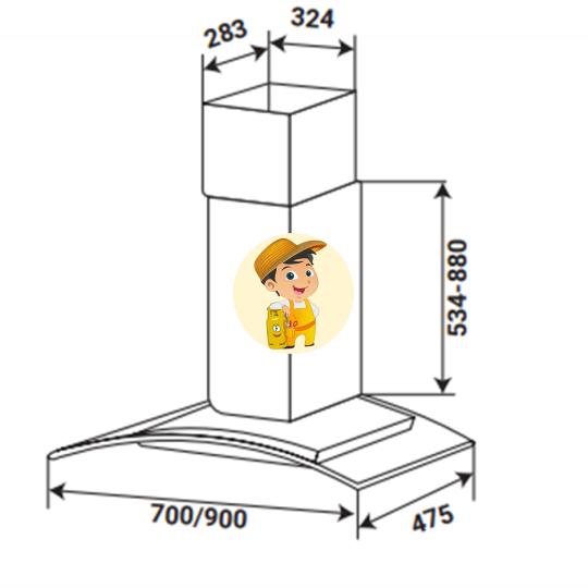 Máy hút mùi Kaff KF-GB107PB Nhập Khẩu