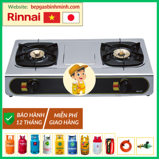 Bếp Gas Đôi Rinnai RV-577(BK) Việt - Nhật Chính Hãng