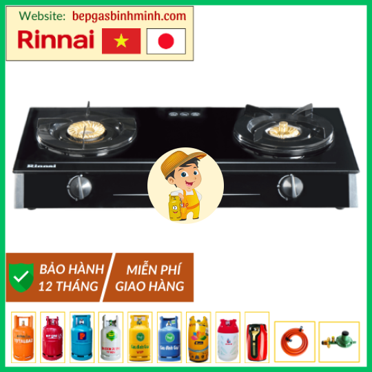 Bếp Gas Đôi Rinnai RV-6 Double Glass (L) Việt - Nhật Chính Hãng