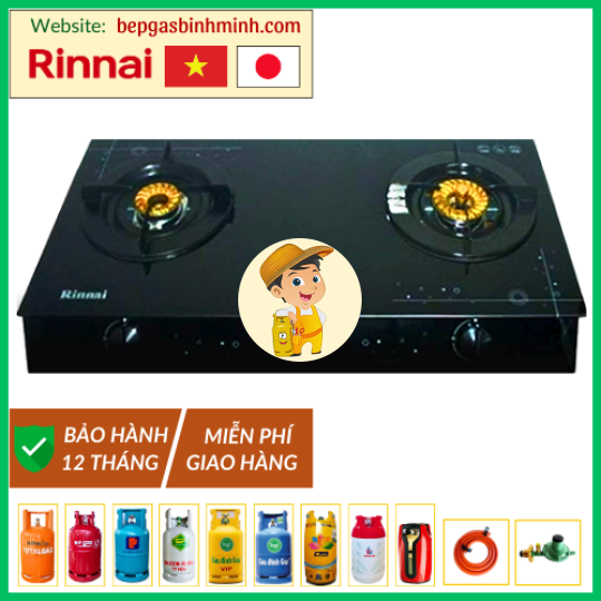 Bếp Gas Đôi Rinnai RV-7 Double Glass (B) Việt - Nhật Chính Hãng