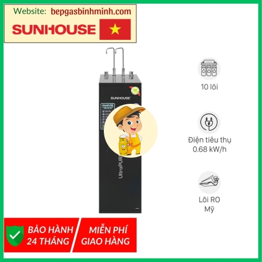 Máy lọc nước RO nóng nguội lạnh Sunhouse UltraPURE SHA76622KL 10 lõi