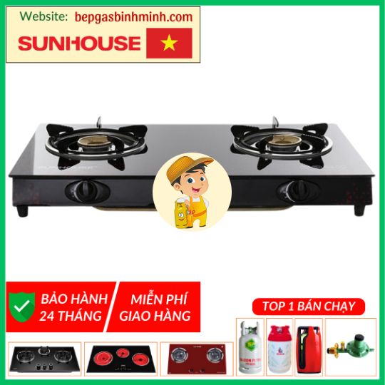 Bếp Gas Đôi Mặt Kính SUNHOUSE SHB 201MT