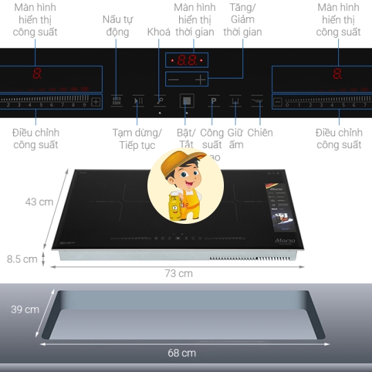 Bếp Từ Đôi Lắp Âm Sunhouse MAMA MMB9996
