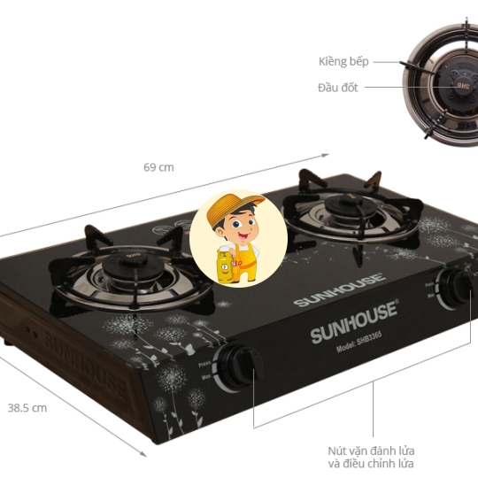 Bếp Gas Đôi SUNHOUSE SHB3365 Chính Hãng