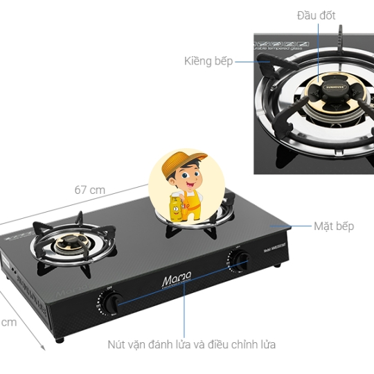 Bếp Gas Đôi SUNHOUSE MAMA MMB3569MT