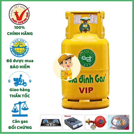 Bình Gas Á Châu Vàng 12kg Giá Tốt Giao Tận Nơi