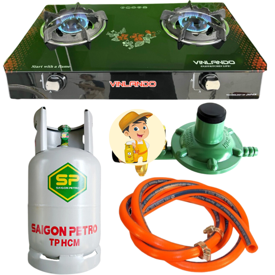 Bếp Gas Đôi VINLADO BM Tặng Bộ Bình Van Dây