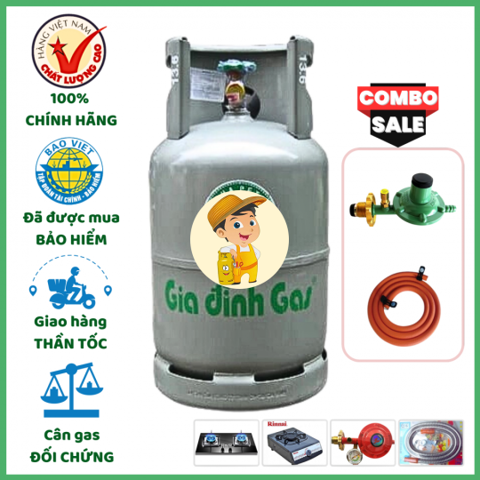 Combo Bộ Bình Gas Hướng Dương Xám 12Kg Khuyến Mãi